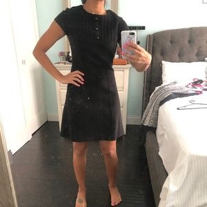 SUSANA MONACO BLACK SIZE 2 SHORT SLEEVE WOOL DRESS